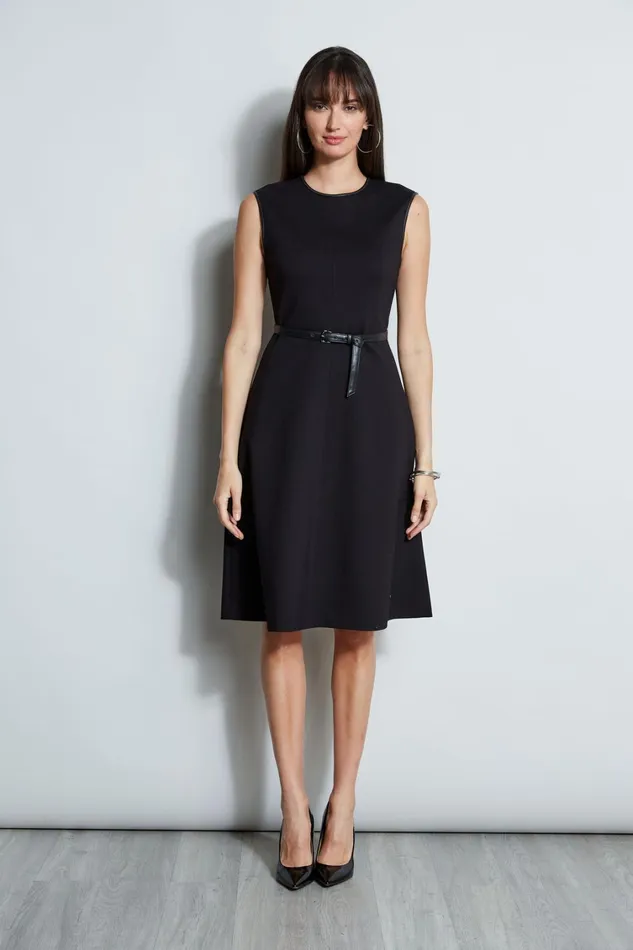 Elie Tahari Dresses and Jumpsuits Fit and Flare Knit Dress Black 8211 Women
