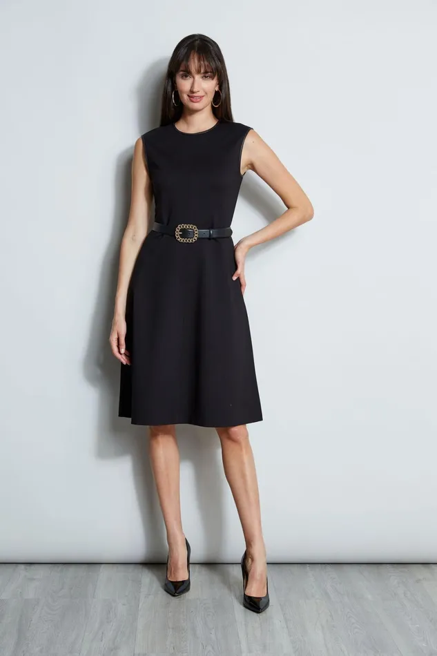 Elie Tahari Dresses and Jumpsuits Fit and Flare Knit Dress Black 8211 Women