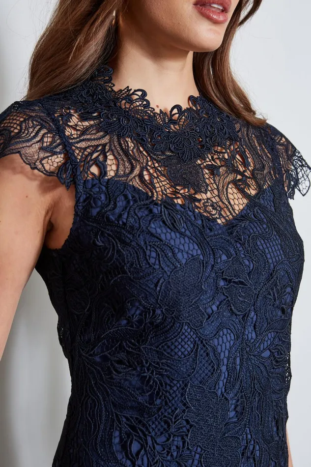 Elie Tahari Dresses and Jumpsuits Lace Applique Midi Dress Stargazer 8211 Women
