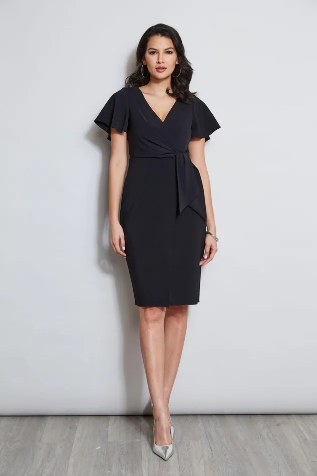 Elie Tahari Dresses and Jumpsuits Mock Wrap Flutter Sleeve Dress Black 8211 Women Elie Tahari Dresses and Jumpsuits Mock Wrap Flutter Sleeve Dress Black 8211 Women
