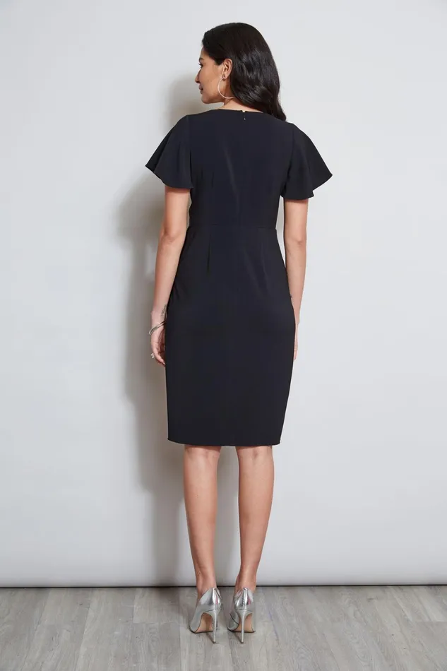 Elie Tahari Dresses and Jumpsuits Mock Wrap Flutter Sleeve Dress Black 8211 Women