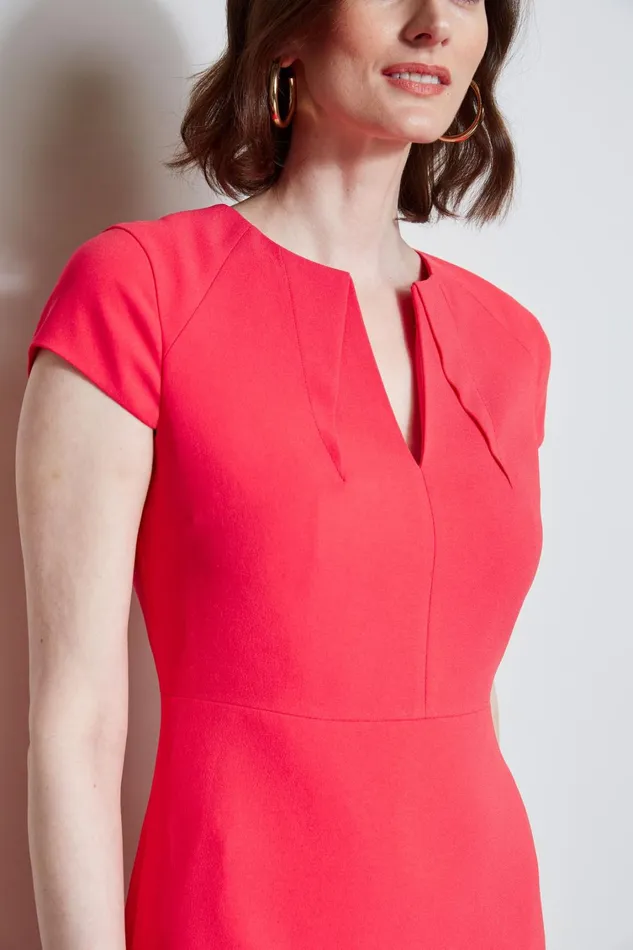 Elie Tahari Dresses and Jumpsuits Short Sleeve Dart Dress Wild Strawberry 8211 Women