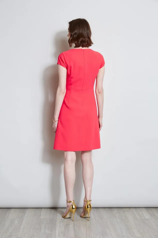 Elie Tahari Dresses and Jumpsuits Short Sleeve Dart Dress Wild Strawberry 8211 Women