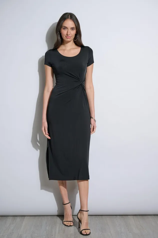 Elie Tahari Dresses and Jumpsuits Short Sleeve Knot Dress Noir 8211 Women
