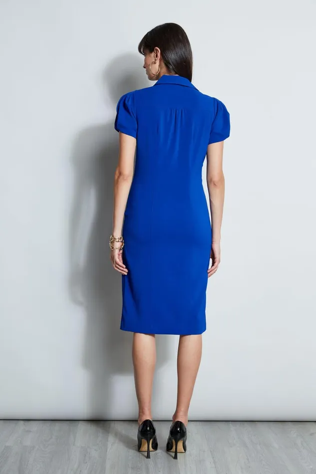 Elie Tahari Dresses and Jumpsuits Short Sleeve Twist Dress Klein Blue 8211 Women