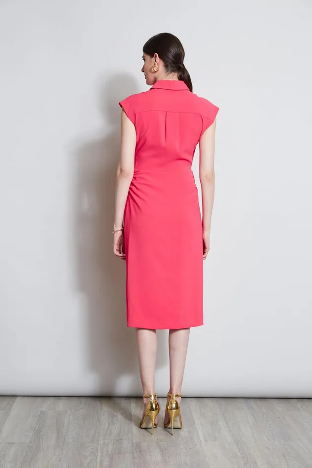 Elie Tahari Dresses and Jumpsuits Twist Button Dress Wild Strawberry 8211 Women