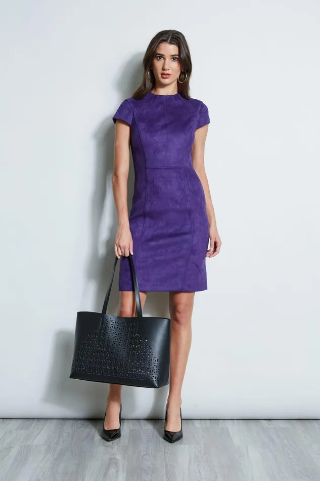 Elie Tahari Dresses and Jumpsuits Vegan Suede Dart Dress Winter Plum 8211 Women Elie Tahari Dresses and Jumpsuits Vegan Suede Dart Dress Winter Plum 8211 Women