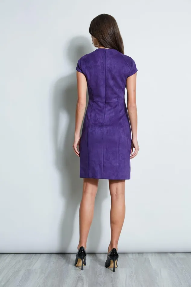 Elie Tahari Dresses and Jumpsuits Vegan Suede Dart Dress Winter Plum 8211 Women