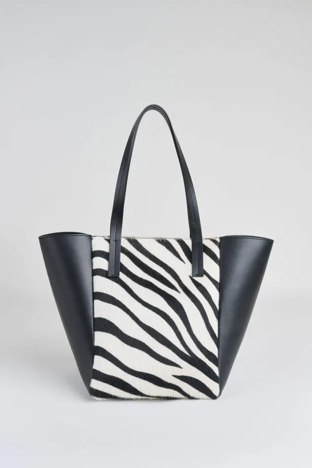 Elie Tahari Handbags Zebra Calf Hair Tote Blackwhite 8211 Women