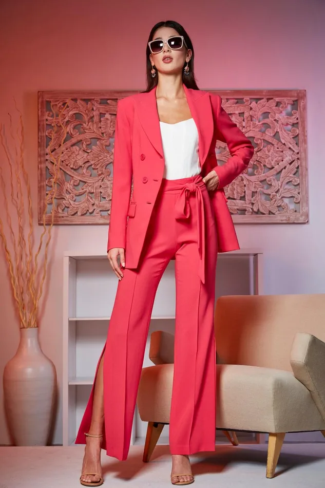 Elie Tahari Jackets and Blazers 5 Button Double Breasted Blazer Tropic Pink 8211 Women