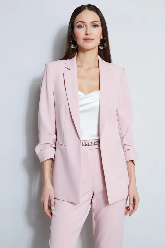 Elie Tahari Jackets and Blazers Ruched Sleeve Blazer Muse 8211 Women