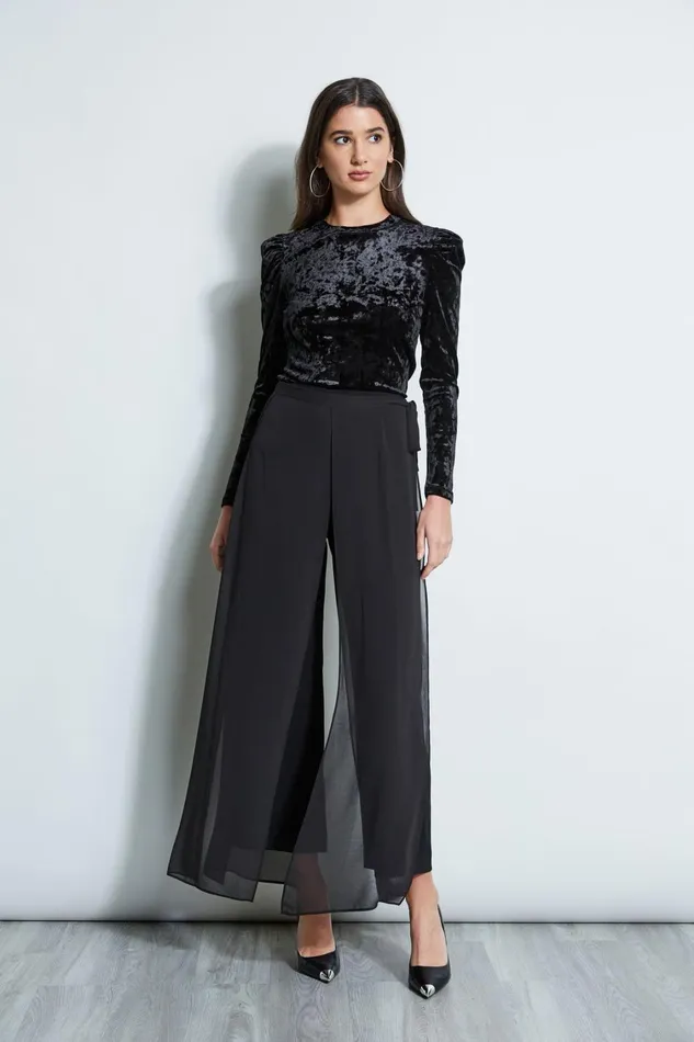 Elie Tahari Knits and Sweaters Crushed Velvet Knit Black 8211 Women