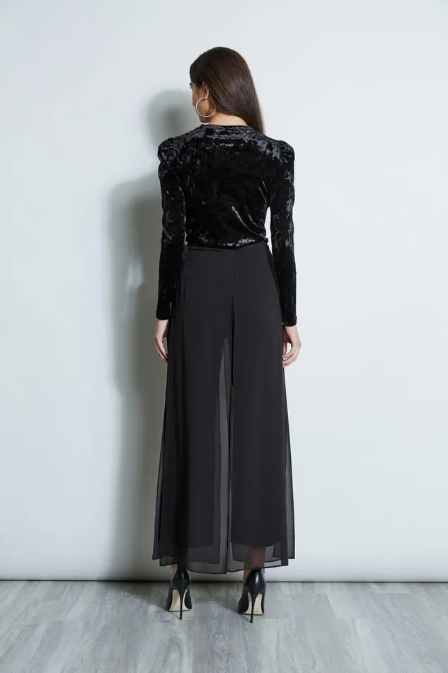 Elie Tahari Knits and Sweaters Crushed Velvet Knit Black 8211 Women