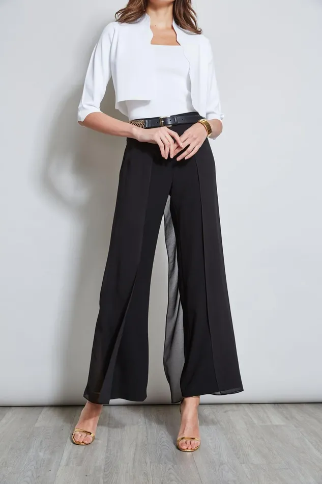 Elie Tahari Pants Chiffon Panel Pant Black 8211 Women