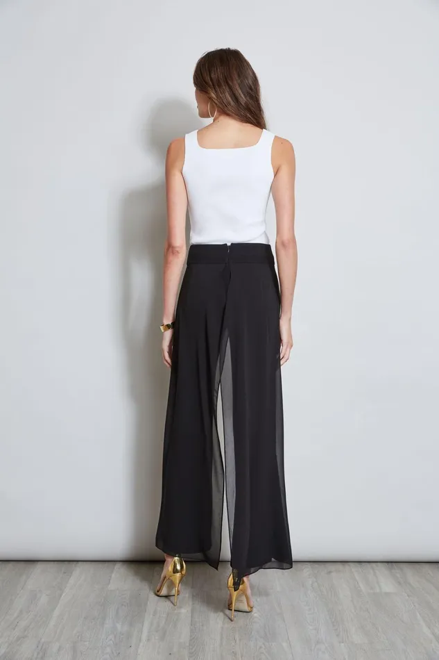 Elie Tahari Pants Chiffon Panel Pant Black 8211 Women