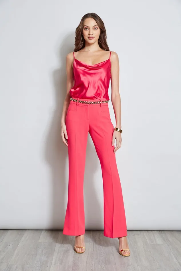 Elie Tahari Pants Fit and Flare Slit Pant Wild Strawberry 8211 Women