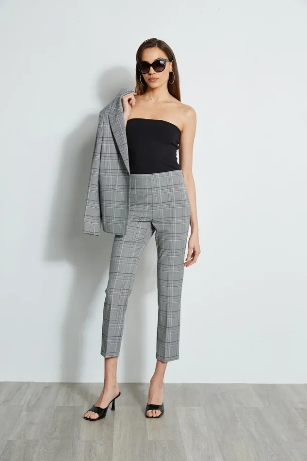 Elie Tahari Pants Plaid Ankle Pant Madelyn Plaid 8211 Women