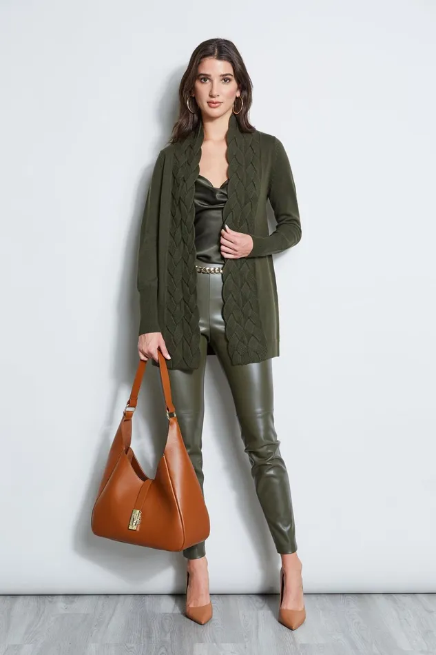 Elie Tahari Pants Vegan Leather Legging Olive 8211 Women