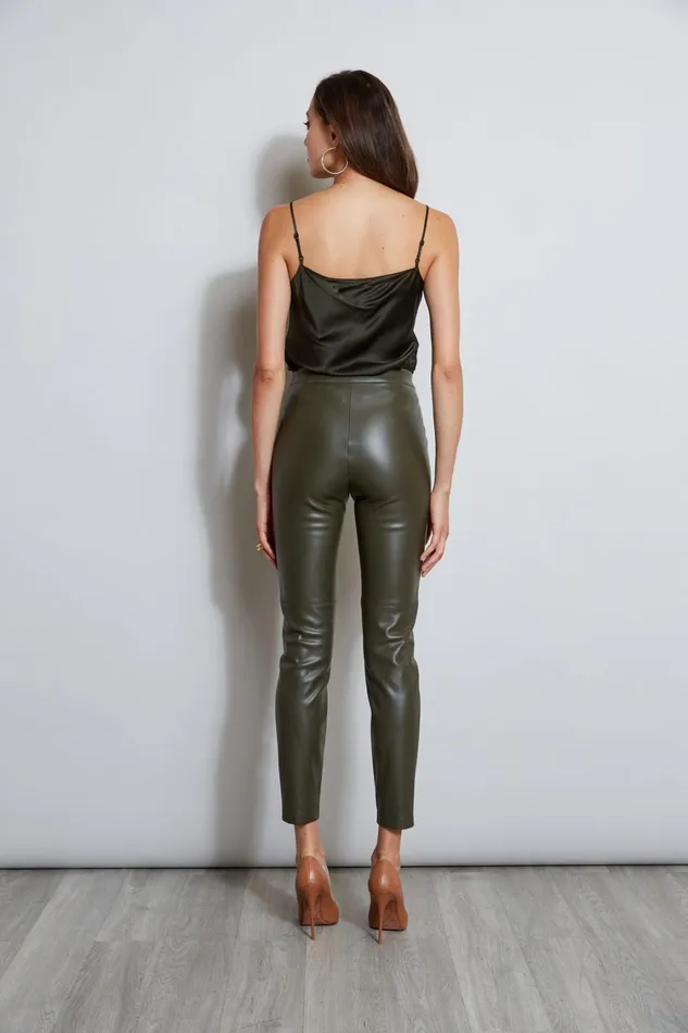 Elie Tahari Pants Vegan Leather Legging Olive 8211 Women