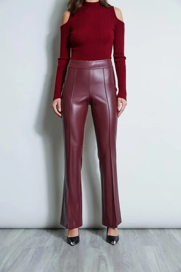 Elie Tahari Pants Vegan Leather Pant Burgundy 8211 Women