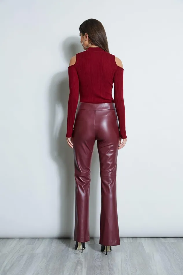 Elie Tahari Pants Vegan Leather Pant Burgundy 8211 Women