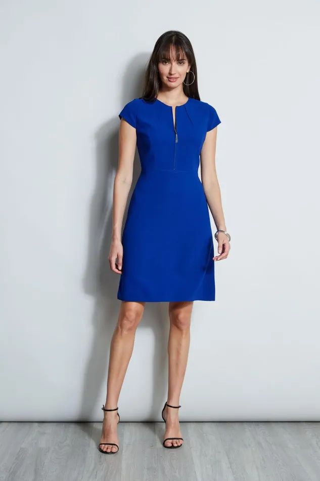 Elie Tahari Short Dresses Chain Zip Dart Dress Klein Blue 8211 Women