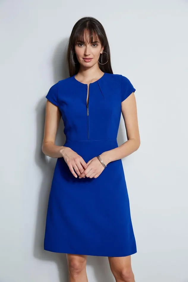 Elie Tahari Short Dresses Chain Zip Dart Dress Klein Blue 8211 Women