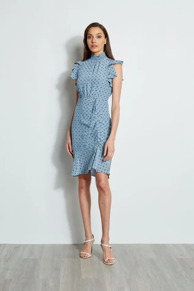 Elie Tahari Short Dresses Silk Sun Printed Dress Sun Blue Print 8211 Women