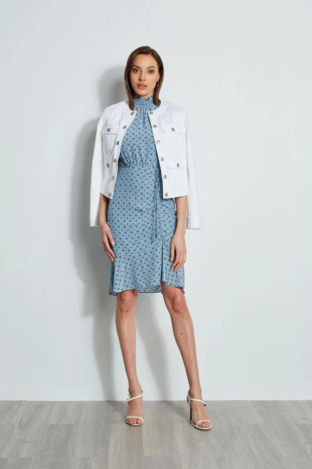 Elie Tahari Short Dresses Silk Sun Printed Dress Sun Blue Print 8211 Women