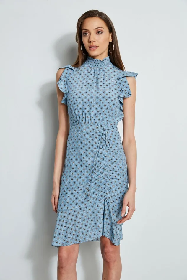 Elie Tahari Short Dresses Silk Sun Printed Dress Sun Blue Print 8211 Women