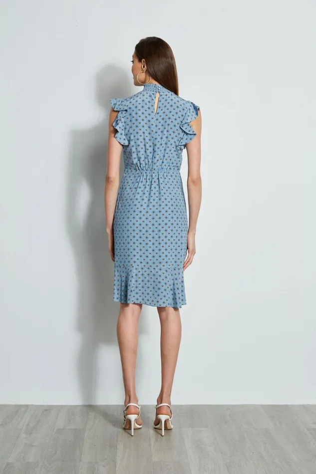 Elie Tahari Short Dresses Silk Sun Printed Dress Sun Blue Print 8211 Women