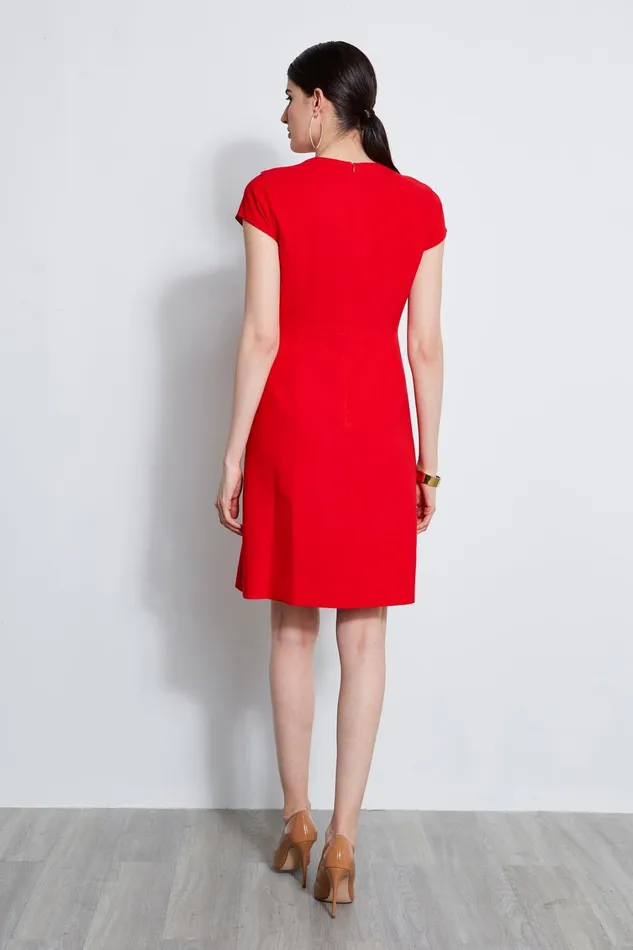 Elie Tahari Short Sleeve Dresses Geo Lace Inset Dress Berry 8211 Women