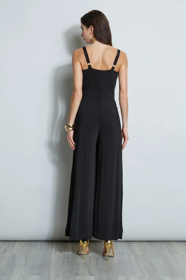 Elie Tahari Sleeveless Dresses Wide Leg Twist Jumpsuit Noir 8211 Women