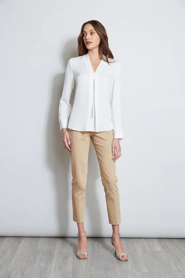 Elie Tahari Suiting Long Sleeve Chain Shirt Fresh Pearl 8211 Women