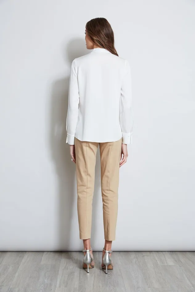 Elie Tahari Suiting Long Sleeve Chain Shirt Fresh Pearl 8211 Women