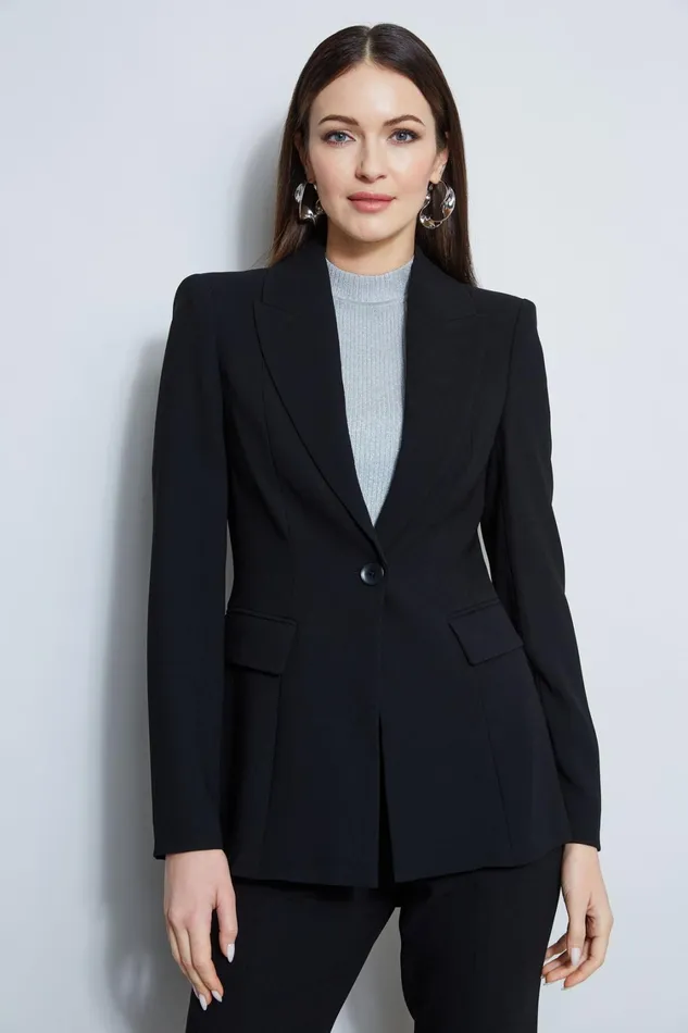 Elie Tahari Suiting Single Button Blazer Black 8211 Women