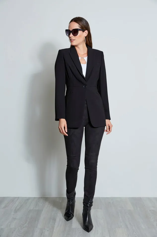 Elie Tahari Suiting Single Button Blazer Black 8211 Women