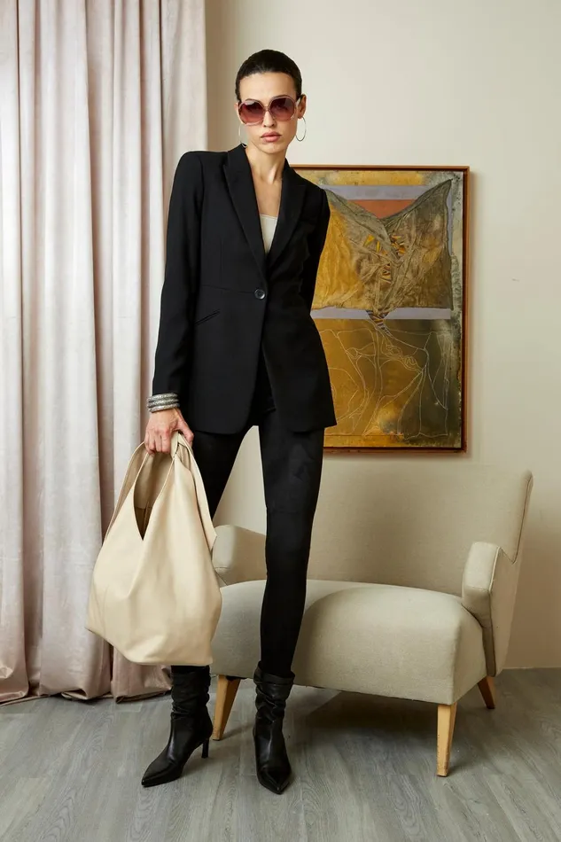 Elie Tahari Suiting Single Button Blazer Black 8211 Women