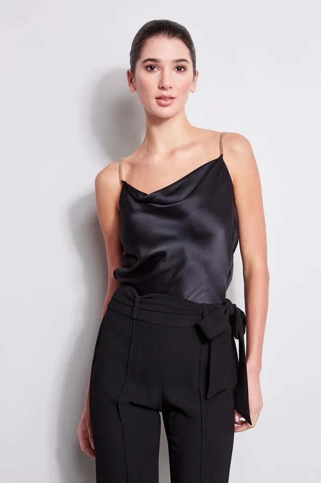 Elie Tahari Tops Silk Satin Chain Cami Black 8211 Women