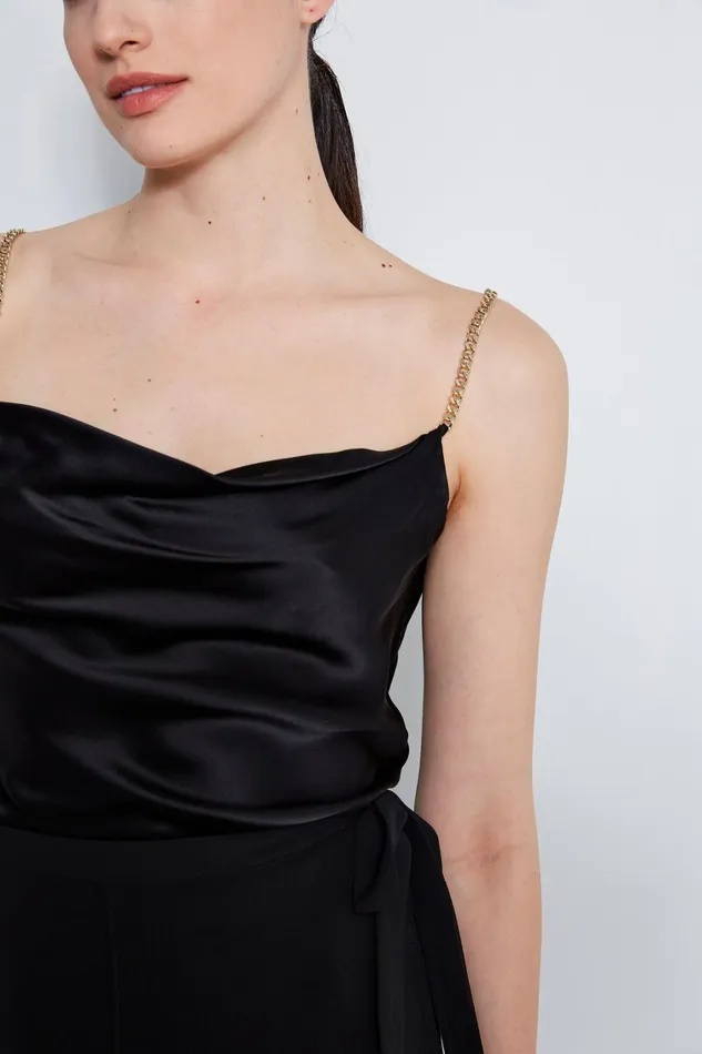 Elie Tahari Tops Silk Satin Chain Cami Black 8211 Women