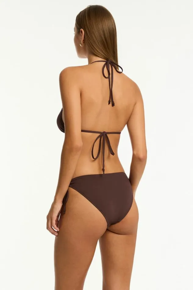 Essentials Edit Tie Side Cheeky Pant Eco Essentials Cocoa Women Sea Level Bottoms