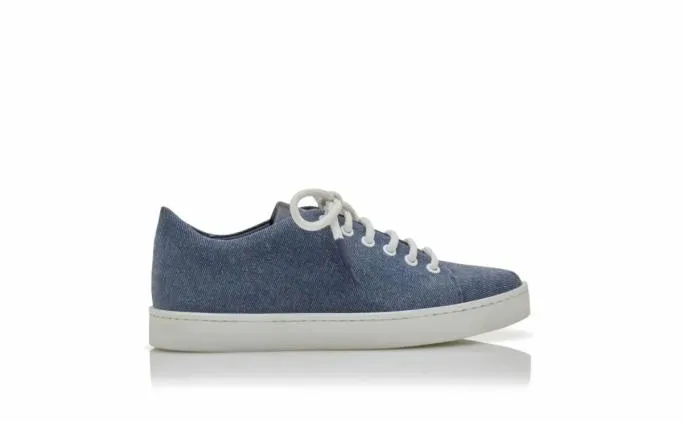 Flats Women Manolo Blahnik SEMANADABlue Denim LaceUp Sneakers Flats Women Manolo Blahnik SEMANADABlue Denim LaceUp Sneakers