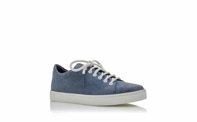 Flats Women Manolo Blahnik SEMANADABlue Denim LaceUp Sneakers Flats Women Manolo Blahnik SEMANADABlue Denim LaceUp Sneakers
