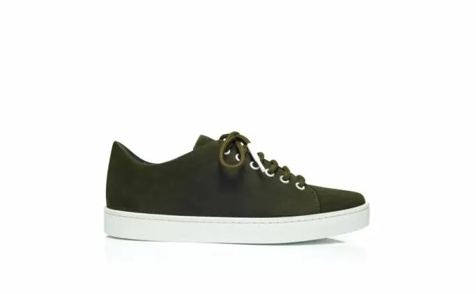Flats Women Manolo Blahnik SEMANADADark Green Suede Low Cut Sneakers Flats Women Manolo Blahnik SEMANADADark Green Suede Low Cut Sneakers