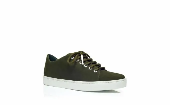 Flats Women Manolo Blahnik SEMANADADark Green Suede Low Cut Sneakers Flats Women Manolo Blahnik SEMANADADark Green Suede Low Cut Sneakers
