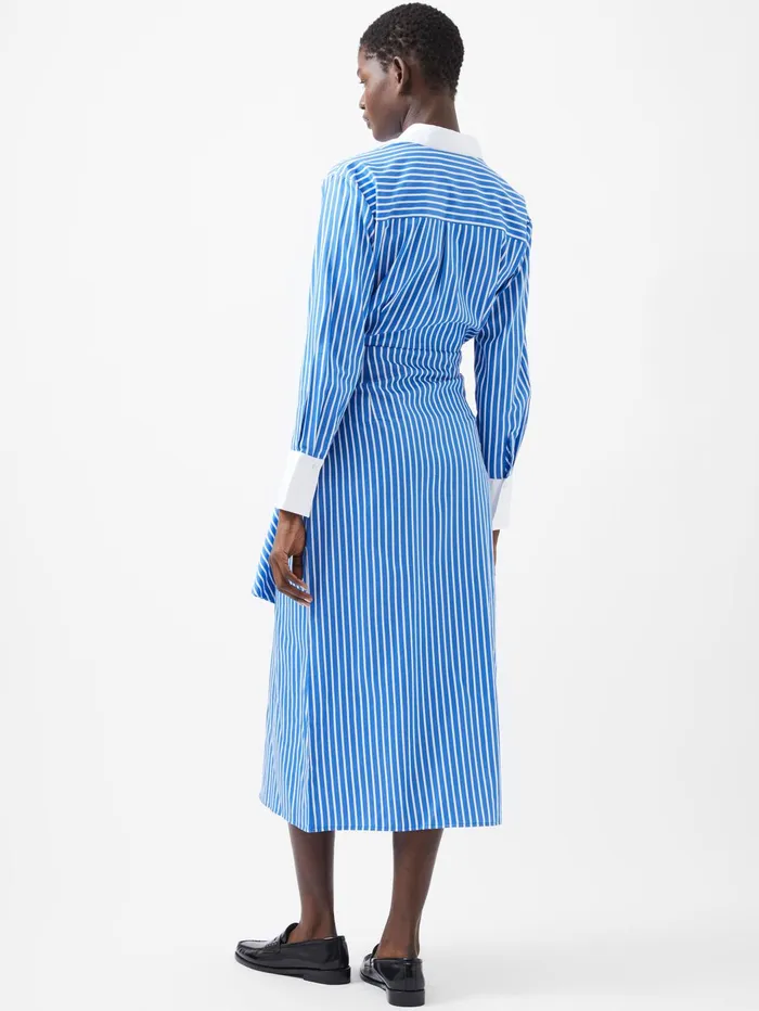 French Connection Alexis Shirt Dress WhiteBlue Woman Dresses