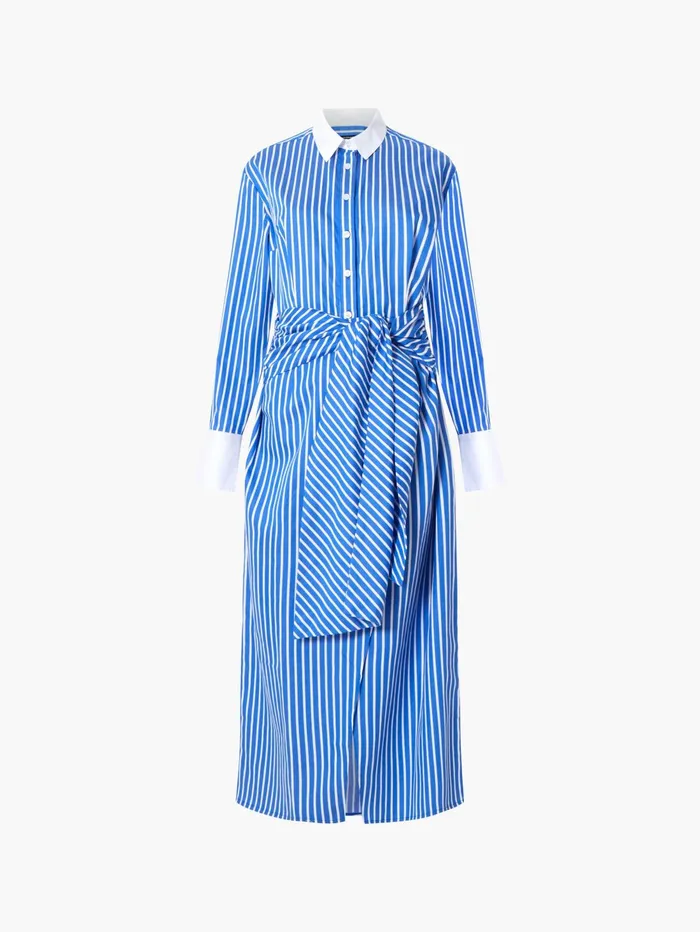 French Connection Alexis Shirt Dress WhiteBlue Woman Dresses