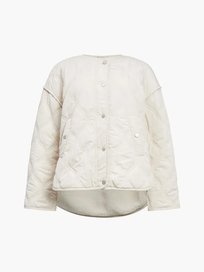 French Connection Aris Quilted Jacket Classic Cream Woman Coats and Jackets
