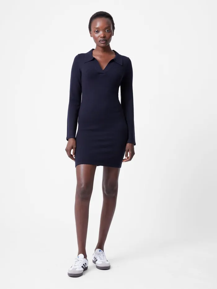 French Connection Babysoft Collared Above The Knee Dress Darkk Navy Woman Jumpers and Cardigans French Connection Babysoft Collared Above The Knee Dress Darkk Navy Woman Jumpers and Cardigans