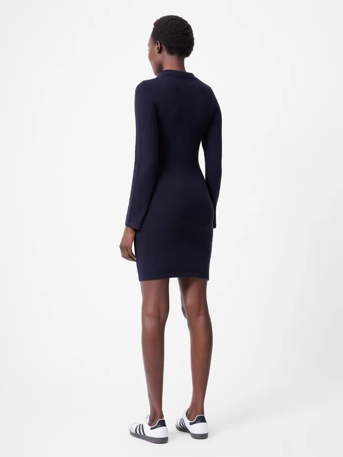 French Connection Babysoft Collared Above The Knee Dress Darkk Navy Woman Jumpers and Cardigans